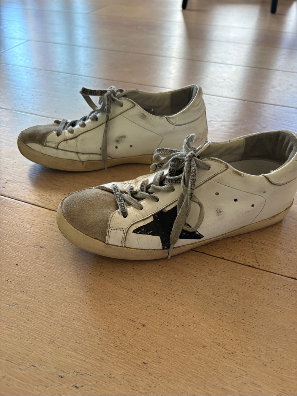 Golden Goose Super Star Size 36 White Leather and Suede Low Top Sneakers